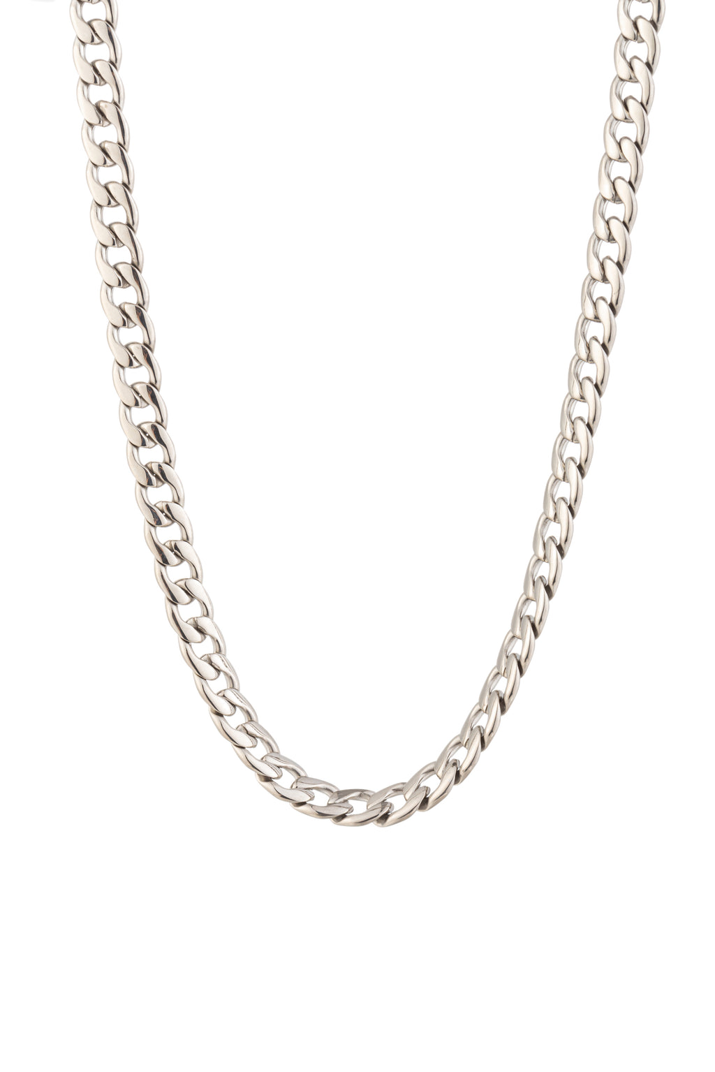 9MM Cuban link titanium single strand necklace.