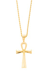 Ankh Gold Tone Pendant Necklace