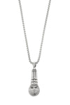 Silver Microphone Pendant Necklace