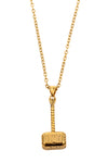 Hammer Gold Tone Pendant Necklace