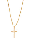 18k gold plated titanium cross pendant necklace.