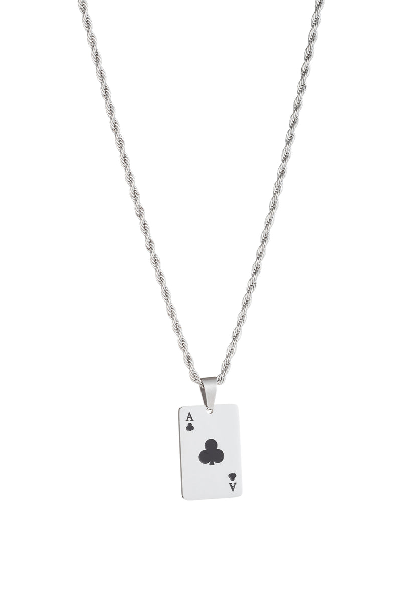 Ace of clubs pendant necklace.