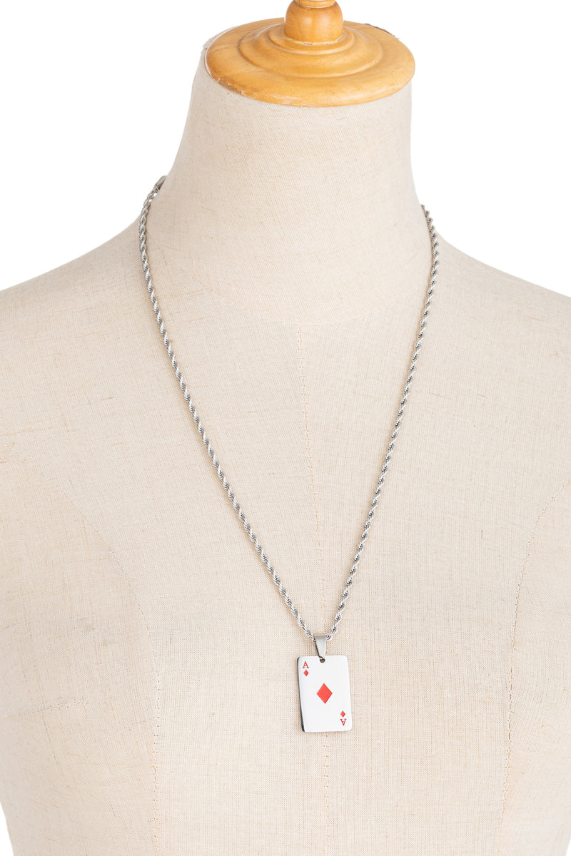 Ace Of Diamonds Pendant Necklace