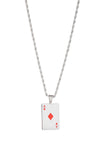 Ace of diamonds pendant necklace.