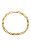 Titanium 18k gold plated braided chain link necklace.
