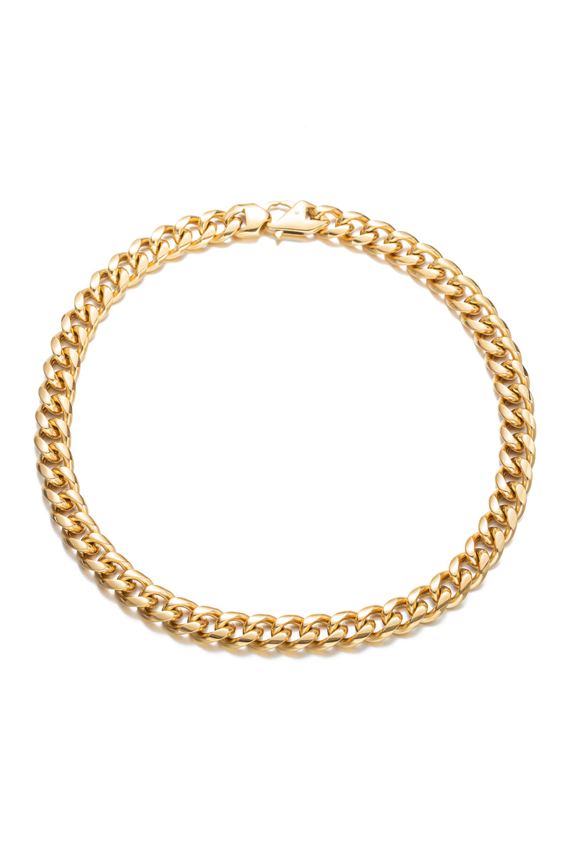 Titanium 18k gold plated braided chain link necklace.