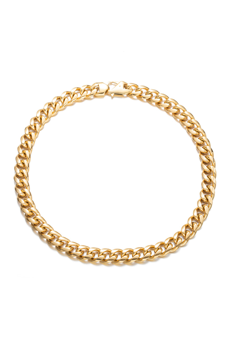 Titanium 18k gold plated braided chain link necklace.