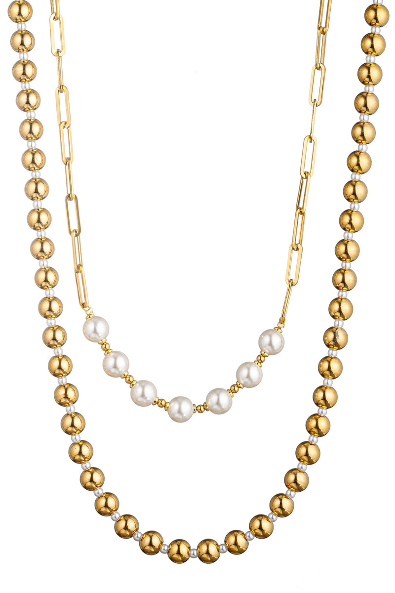 Gaston 2 Piece Necklace Set: Enhance Your Look with This Exquisite and On-Trend Jewelry Combination.