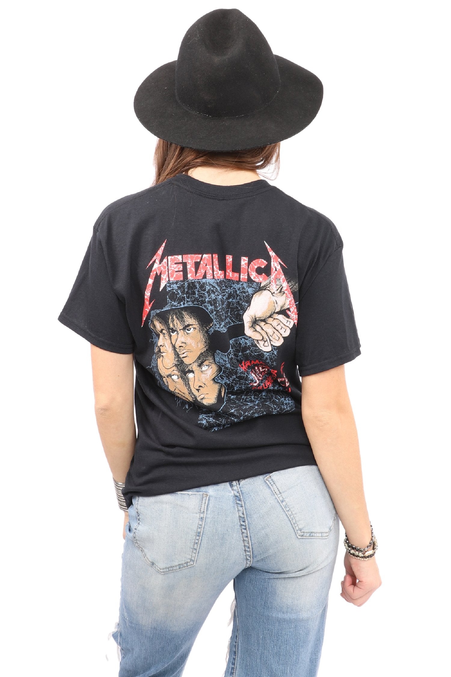 Metallica T Shirt And Justice For All Tracks Back Print Nuovo Ufficiale Uomo Size L - Foto 2