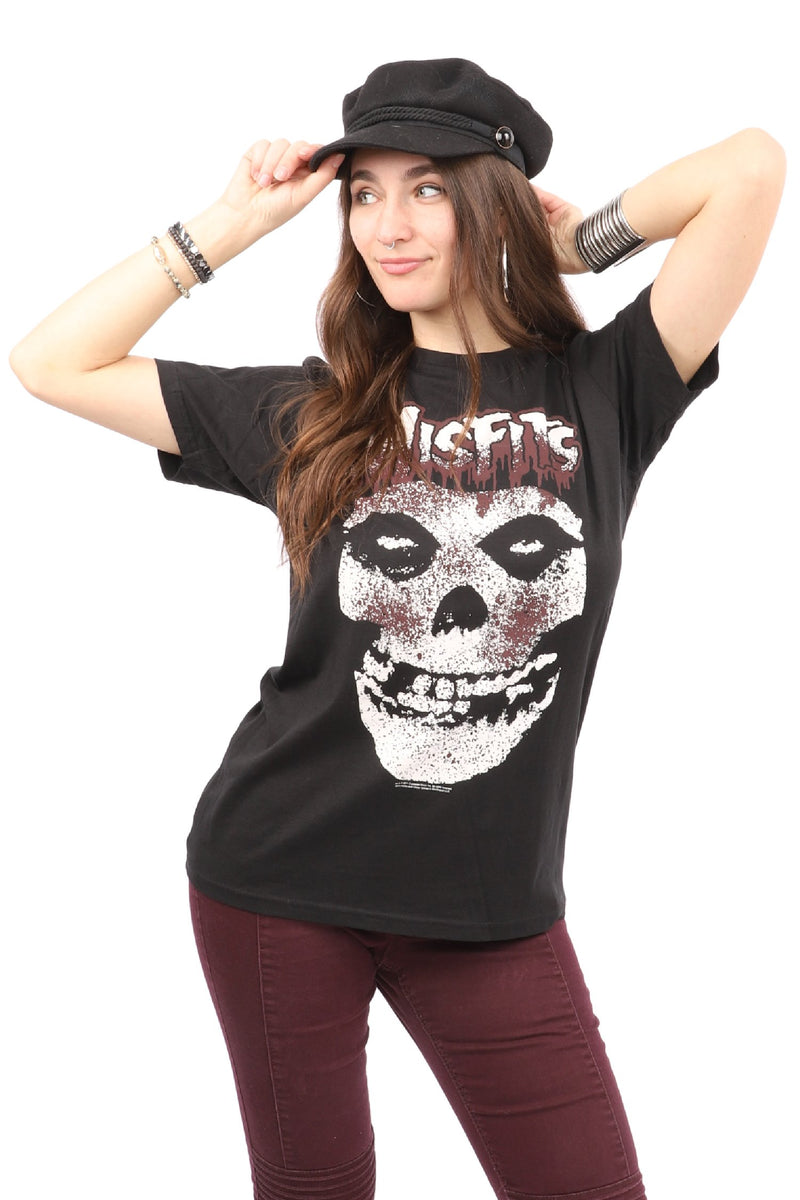 Red Misfits Logo - Black T-Shirt