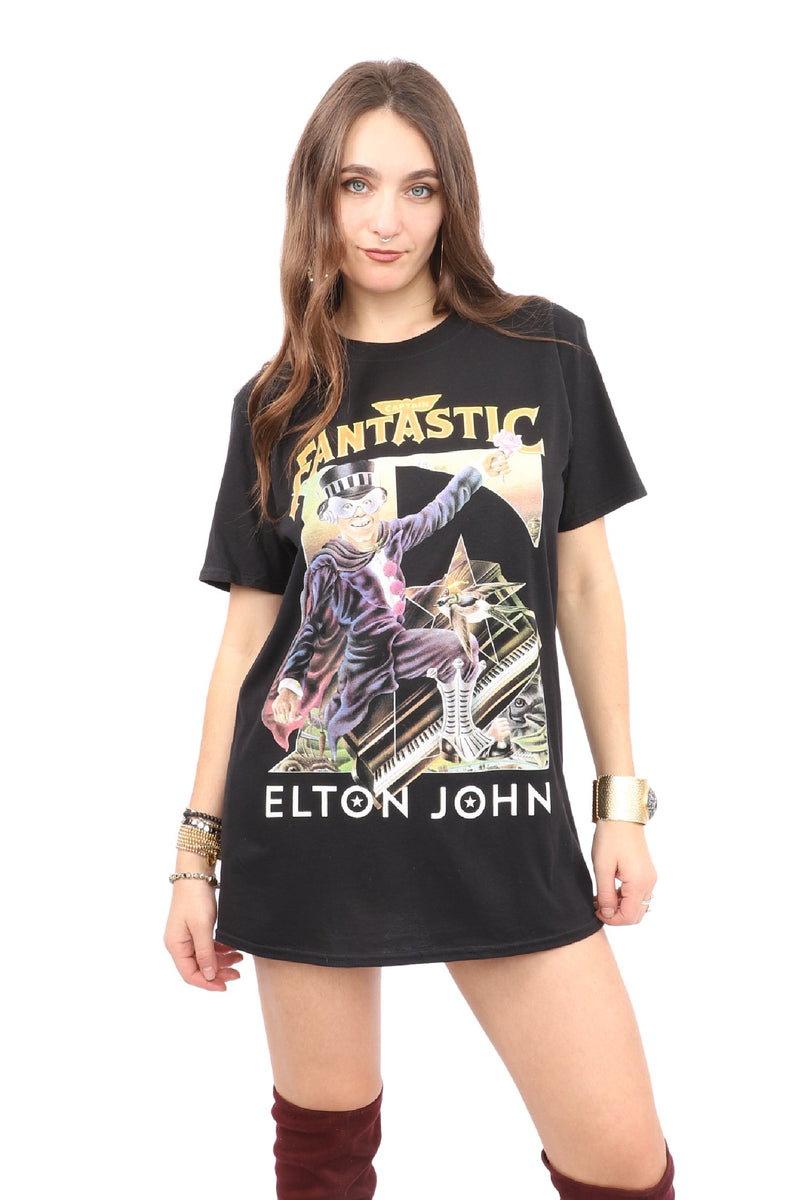 Elton John T-Shirt - Captain fantastic and the brown dirt cowboy - Black