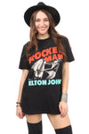 Elton John T-Shirt - Rocket Man Piano - Black