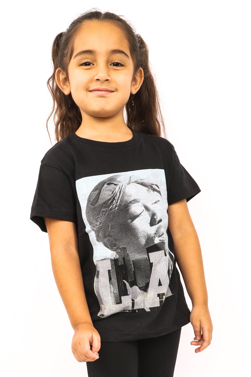 Kid's Tupac T-Shirt - L.A. - Black (Boys and Girls)