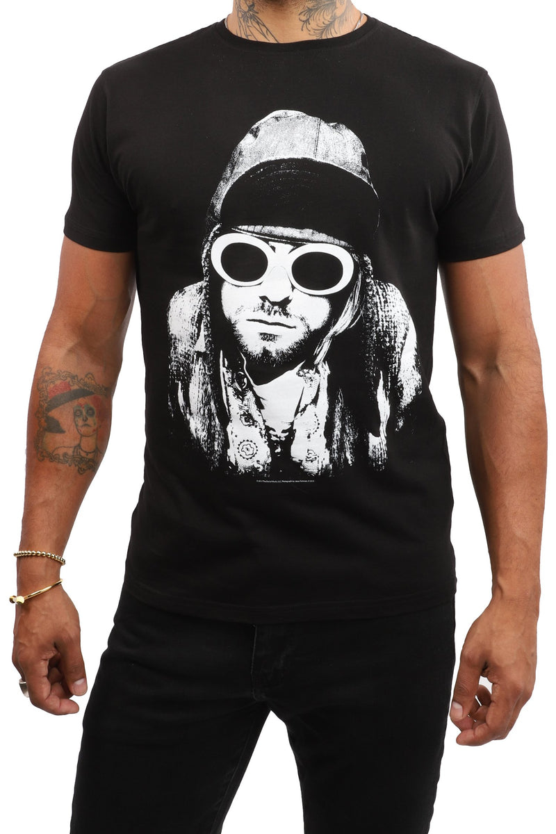 Kurt Cobain T-Shirt - Glasses - Black