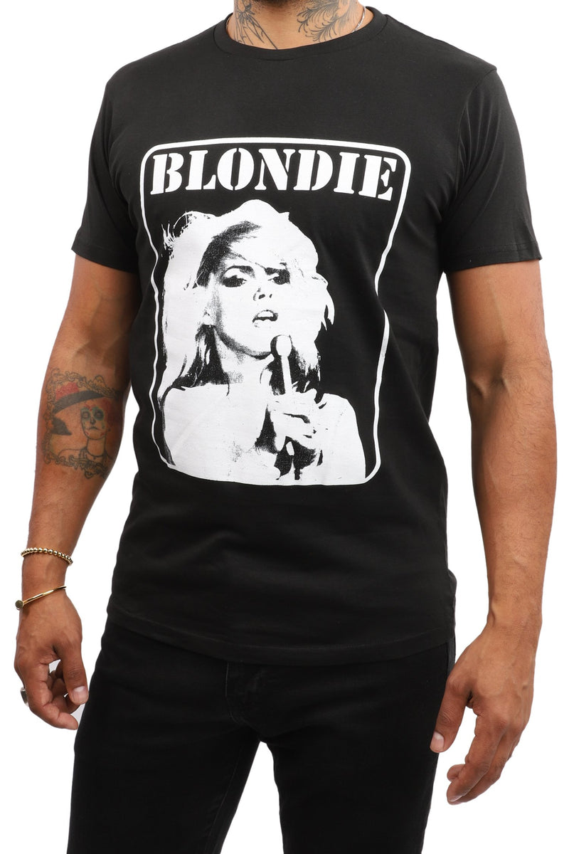 Blondie T-Shirt - Debbie Harry Singing - Black