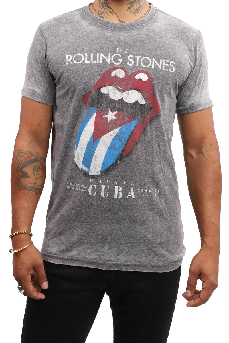 Rolling Stones T-Shirt - Cuba Tongue - Grey