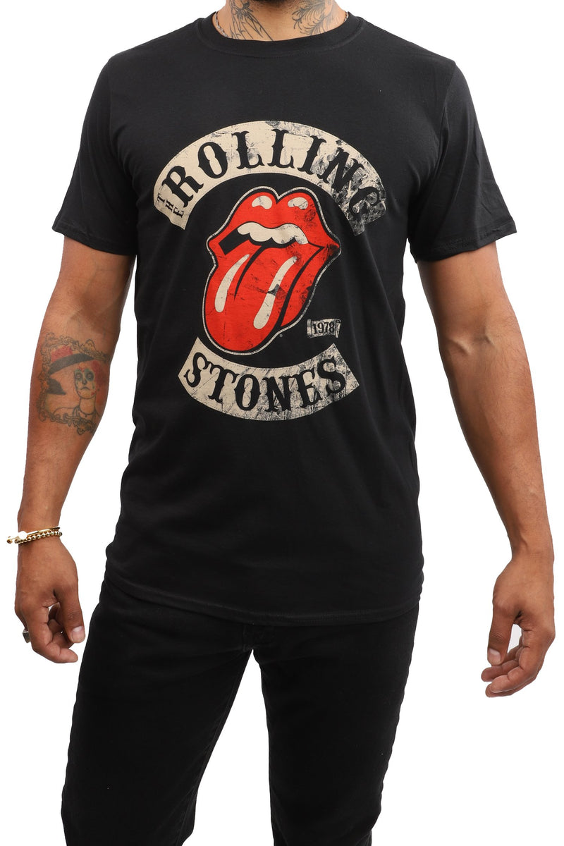 Rolling Stones T-Shirt - Tour '78 Tongue Logo - Black