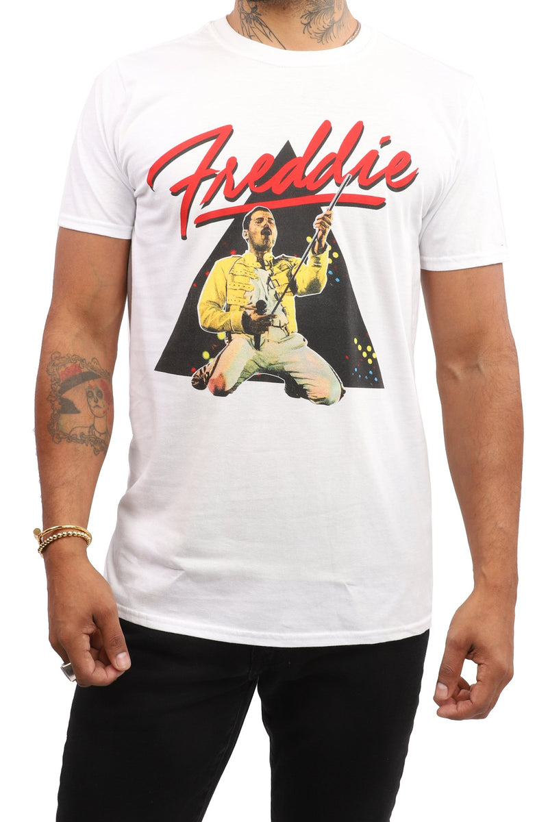 Freddie Mercury T-Shirt- Wembley - White