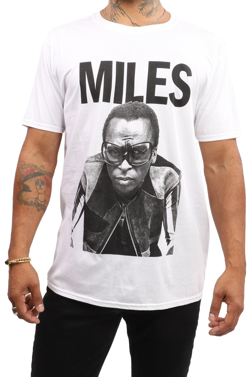 Miles Davis T-Shirt - Portrait - White