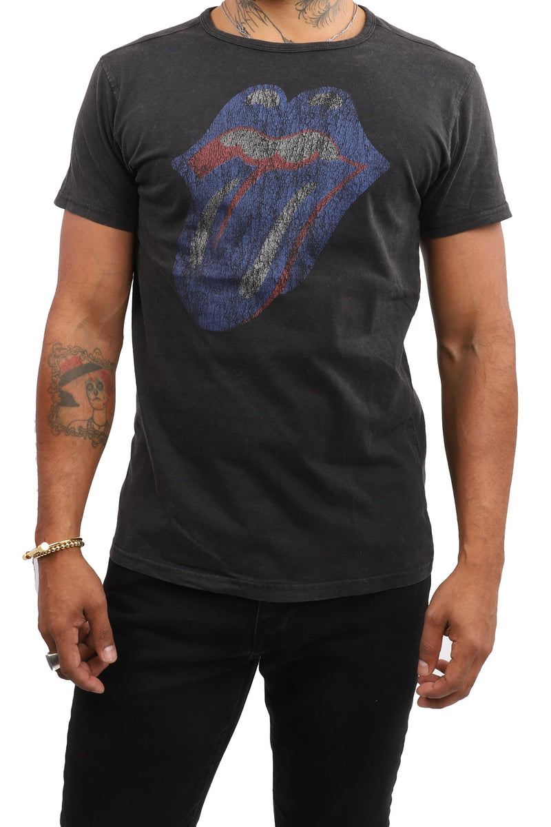 Rolling Stones T-Shirt - Blue Tongue - Black