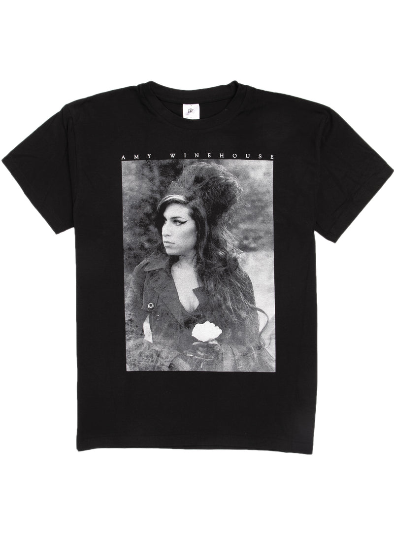 Amy Winehouse Shirt - Flower Portrait - Black – Eyecandy Los Angeles