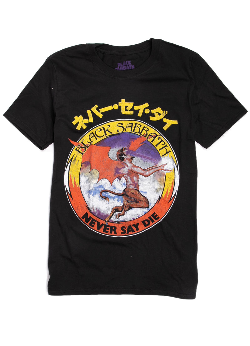 Black Sabbath never say die t-shirt.