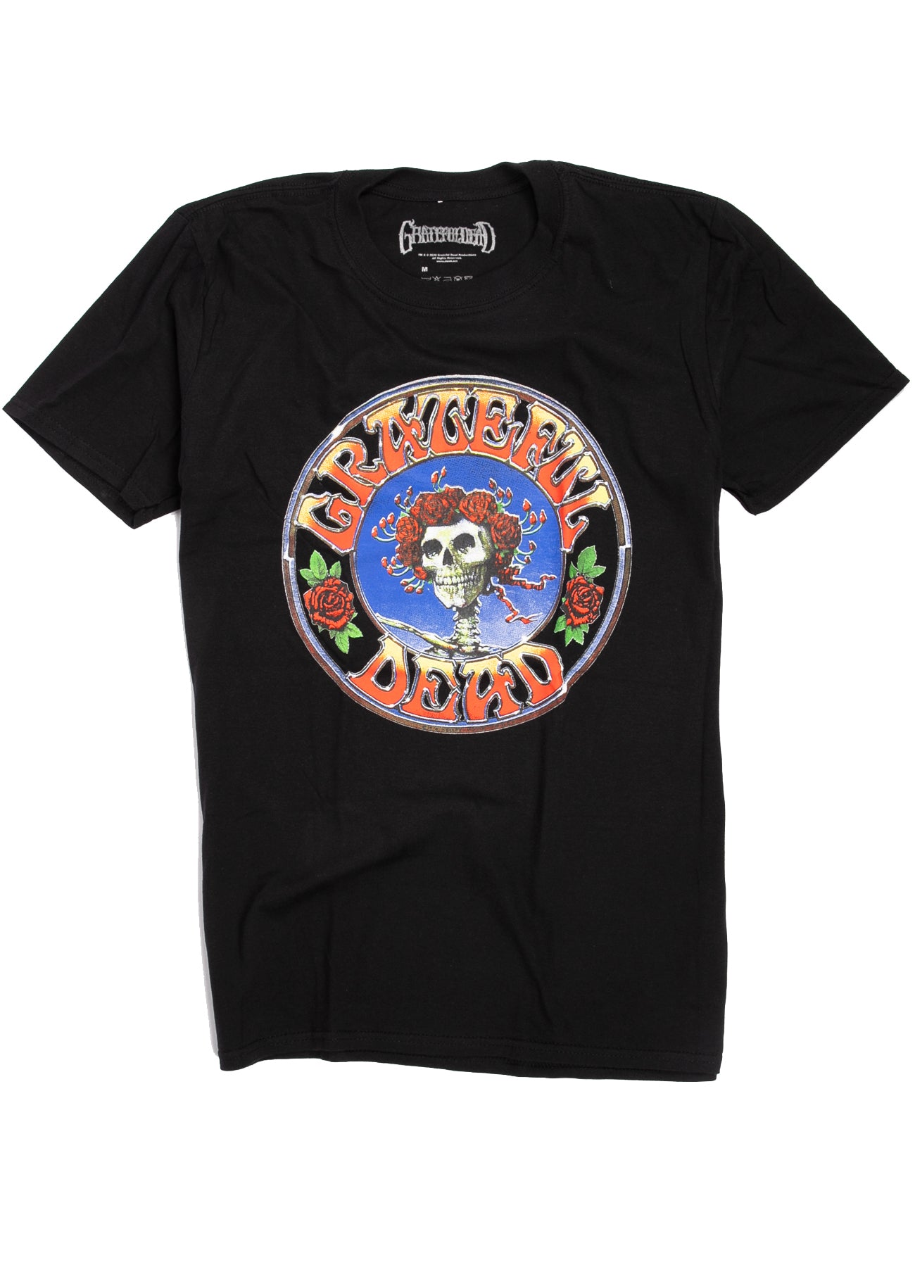 Essex Unisex Grateful Dead T-Shirt - Skull & Roses - Black L