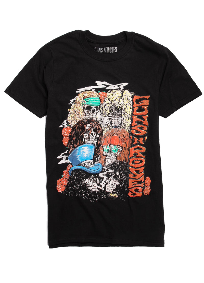 Guns 'N' Roses smoking skulls t-shirt.