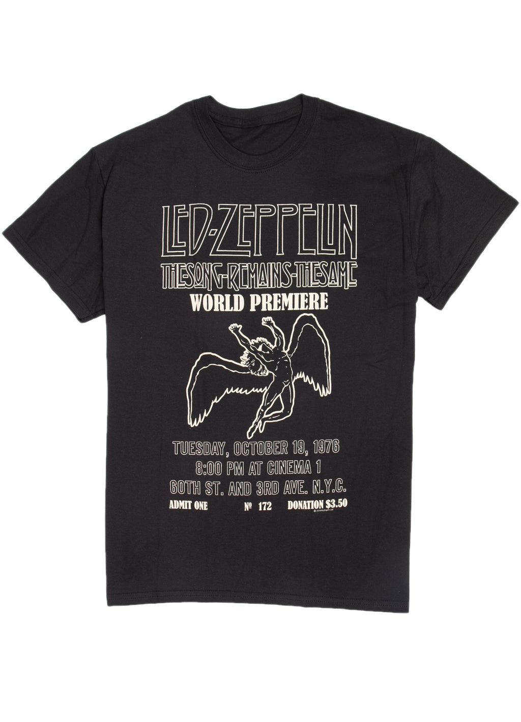 Led Zeppelin world premier t-shirt.