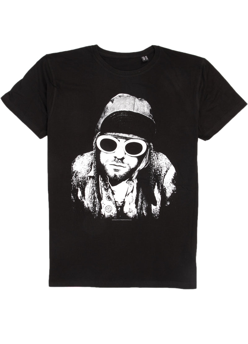 Kurt Cobain T-Shirt - Glasses - Black