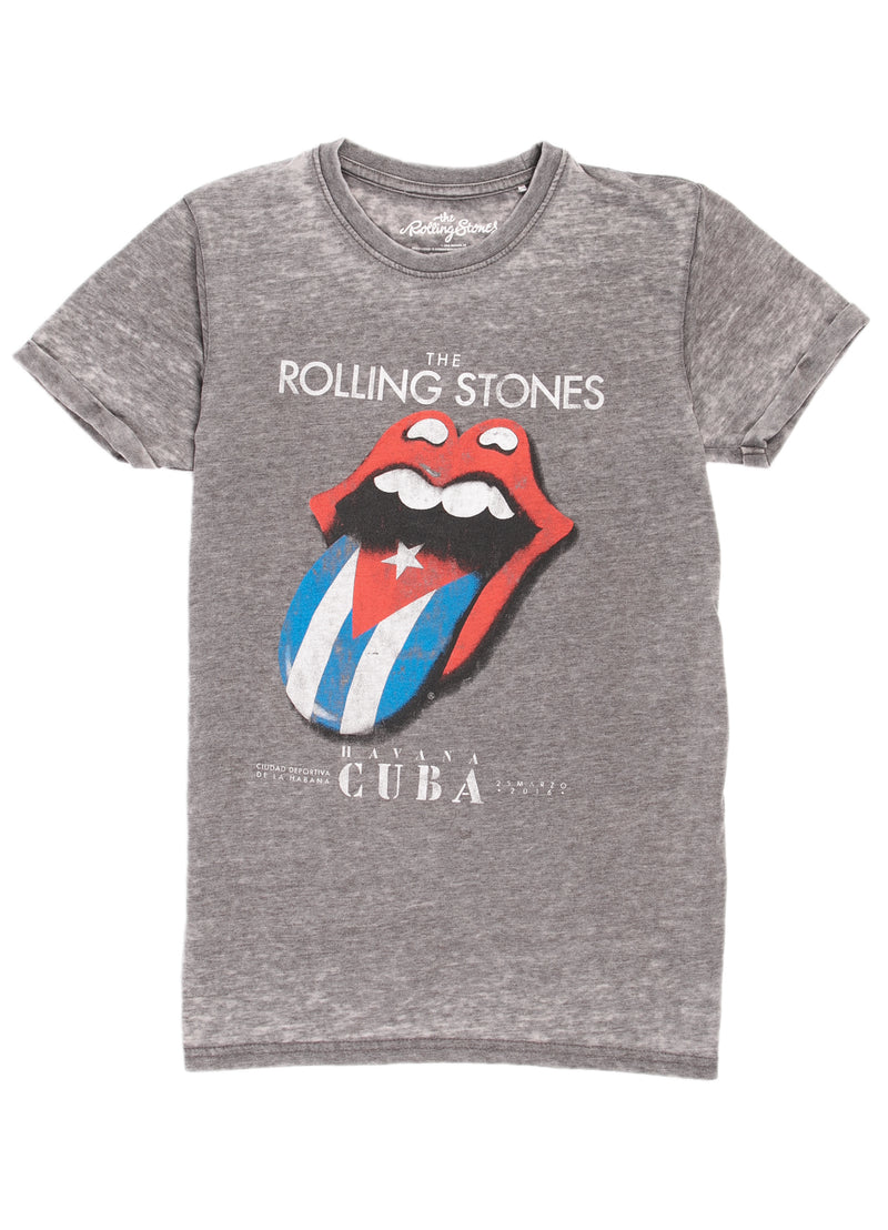 Rolling Stones T-Shirt - Cuba Tongue - Grey