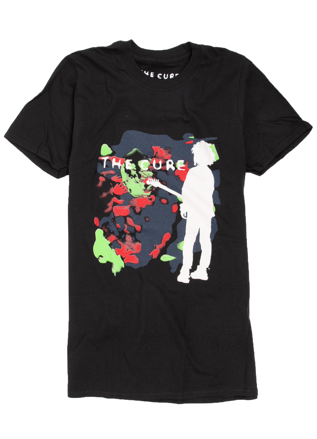 The Cure "Boys Don't Cry" t-shirt in multicolor print.